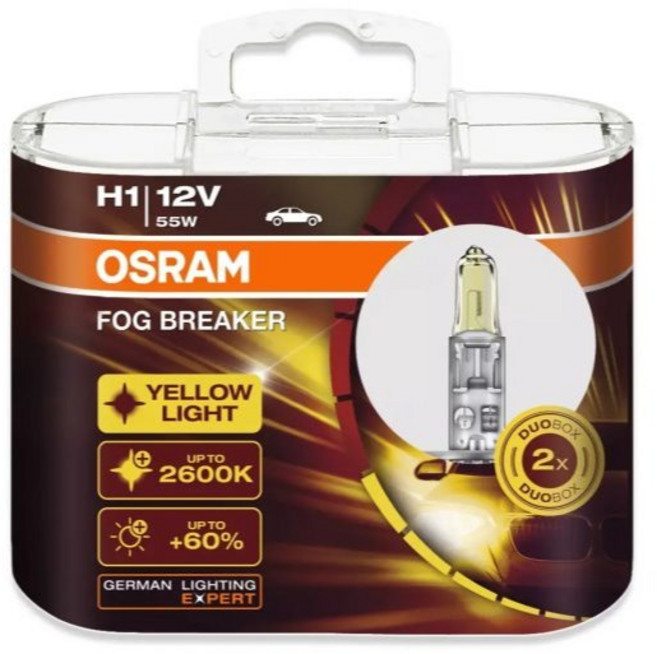 OSRAM FOG BREAKER 2600K 鹵素燈泡, 1個, H1 55W 台灣公司貨