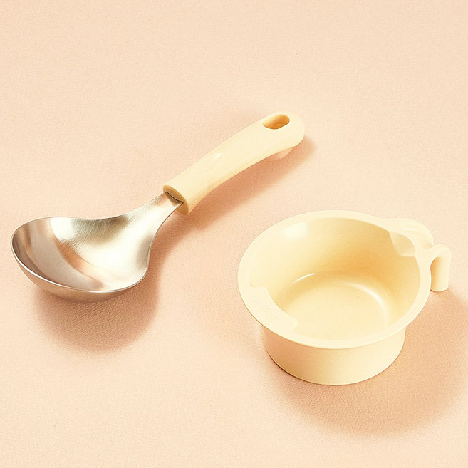 에브리 국산 스텐304 요리 미니 국자 스푼 + 받침대, 1개