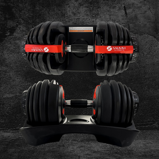 살림 무게 조절 덤벨 세트 덤벨거치대 포함 블랙 24kg 1세트, 1개