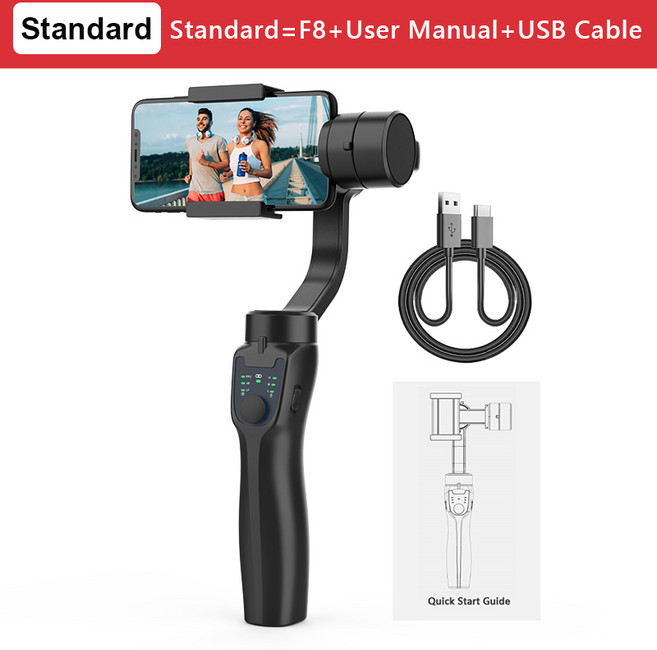 F8 핸드헬드 3 축 짐벌 휴대폰 홀더 흔들림 방지 비디오 녹화 안정기 샤오미 아이폰 스마트폰용, 01 Standard, 01 Standard