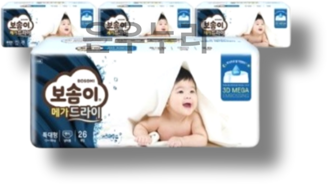 보솜이 메가드라이 팬티형 기저귀 남아용, 특대형(XL), 104매