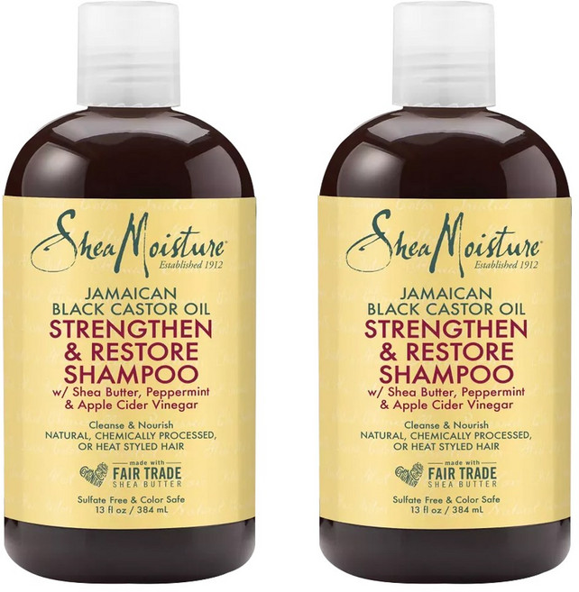 시어모이스처 자메이칸 블랙 캐스터 오일 스트렝슨 앤 리스토어 샴푸, 2개, 384ml