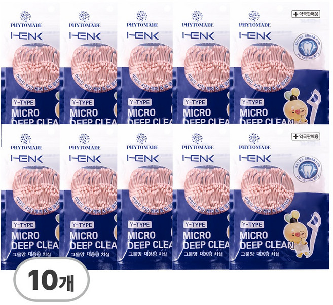 파이토메이드 Y자형 쿨민트 마이크로 딥클린 그물망 대용량 치실, 10개, 100개입