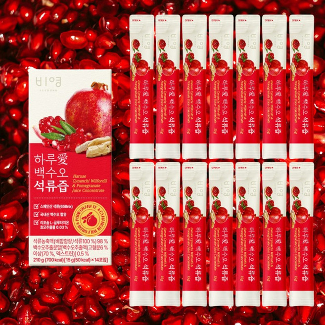 하루애 백수오 석류즙 스틱형 65brix 15g x 42포석류주스 글루타치온 석류원액 석류농축액, 단품
