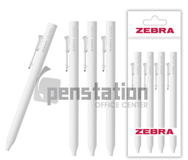 제브라 MENIU 하이앤씨 젤 볼펜 0.5mm 4개 세트, 1세트, 0.5mm 화이트 4개