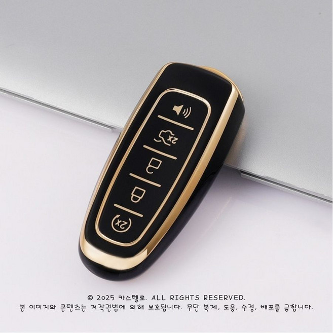 포드 엣지 이스케이프 토러스 플렉스 익스플로러 몬데오 토러스 머스탱 링컨 MKS MKT MKX MKZ 차키 케이스 5버튼, 블랙골드(BLACK GOLD)