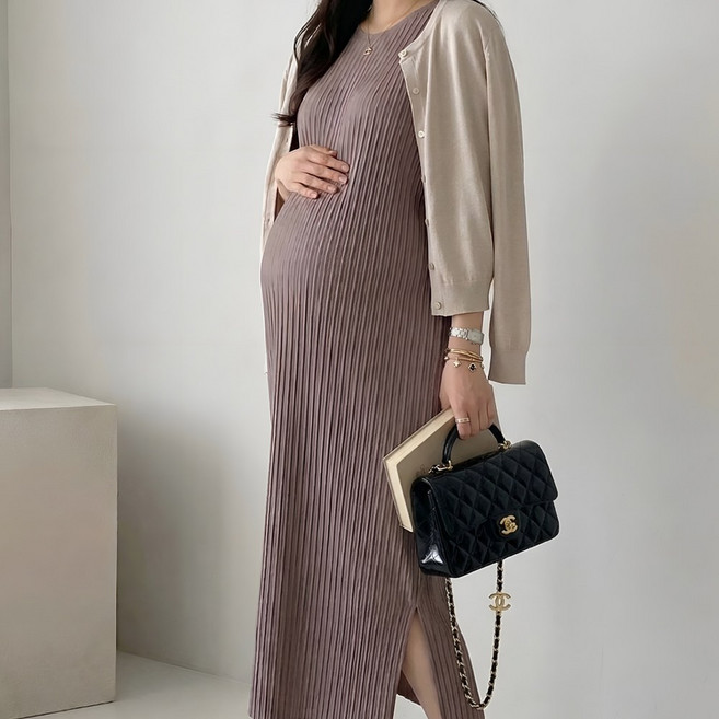 [당일출고] 수엠W 임산부 주름 플리츠 롱원피스 반팔 루즈핏 빅사이즈 T07 리플원피스