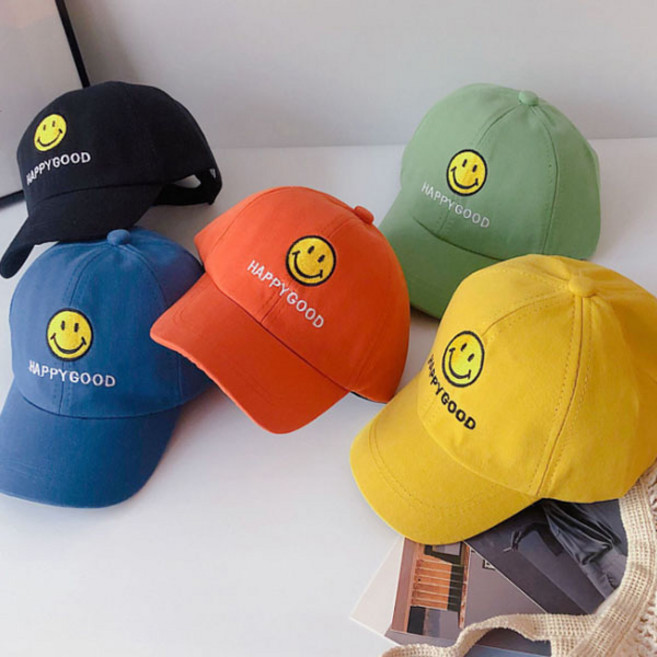 [잼뽀니] 산본점 굿해피 스마일 야구모자 유치원에서 소풍갈때 야외에서 면모자 아동모자#(3-5세)