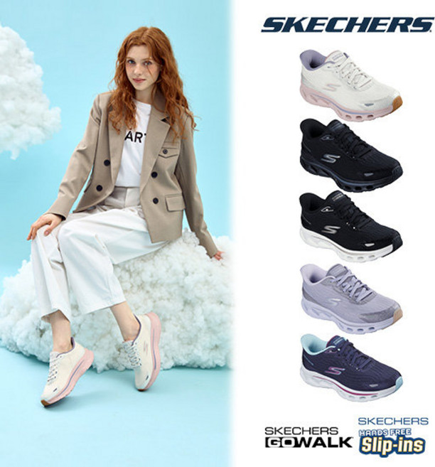 스케쳐스 26SS 최신상 여성용 실크 고워크 글라이드 슬립인스 워킹화