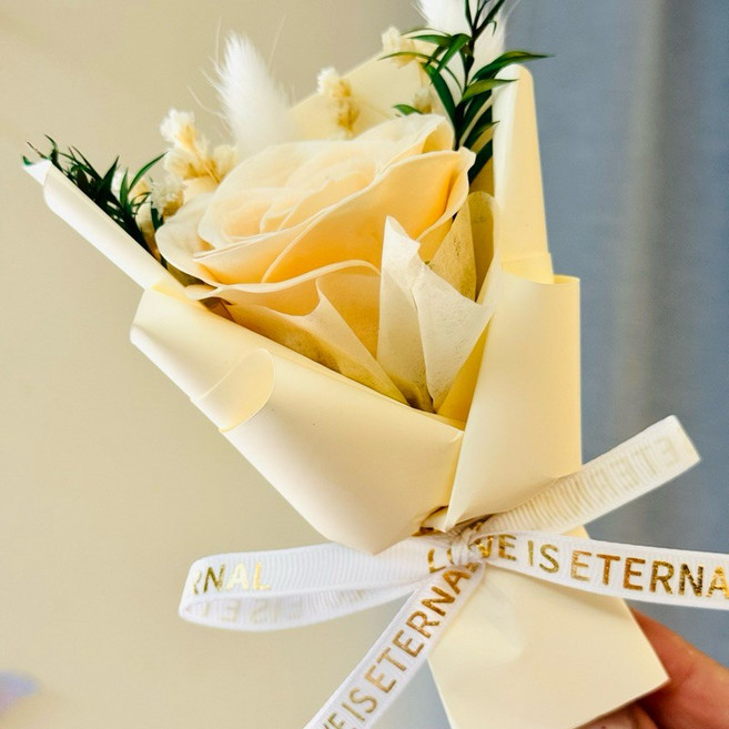 奇趣生活 玫瑰花 情人節口袋花束 伴手禮教師節禮物 婚禮小物, 香檳甦醒玫瑰