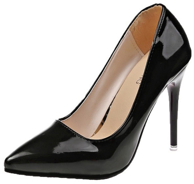 12cm 漆皮尖頭細跟高跟鞋