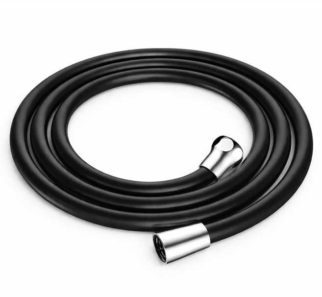 아띠꼴로 실리콘 샤워 호스 욕실 샤워기 호수 샤워기줄, 블랙, 1.5m