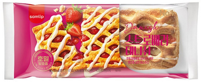 삼립 발효)스트로베리 데니쉬 100G, 30개