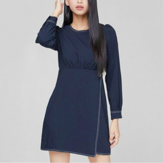 [미쏘] 라운드넥 랩 미니 원피스 (MIWOWD902G-T)