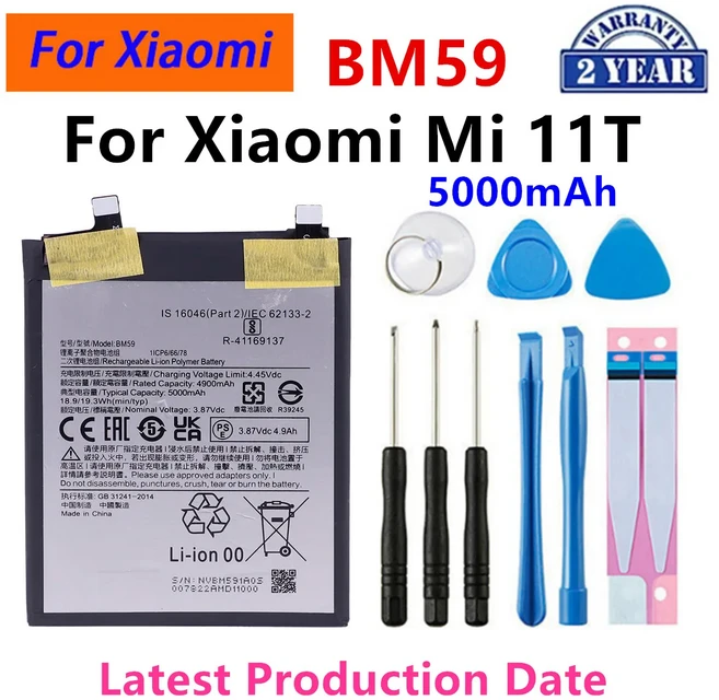 샤오미 미 12S 울트라 13 11 라이트 5G 휴대폰 배터리 도구용 새 BP4A BM5R, 1개, 01 For Xiaomi Mi 11T