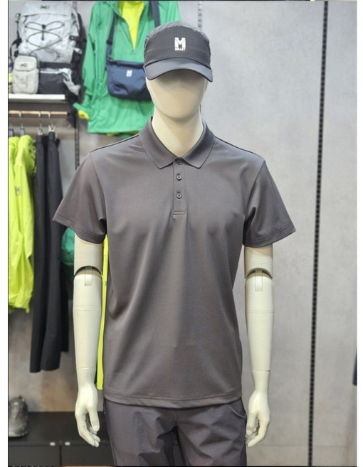 (매장정품) 밀레 MILLET 심플한디자인에 땀흡수배출되는 흡습속건 기능이있어 봄 여름 가을 시원하게 입기좋은 남성용기능성카라티셔츠 랑케 흡습속건 반팔카라티 MUUUT430