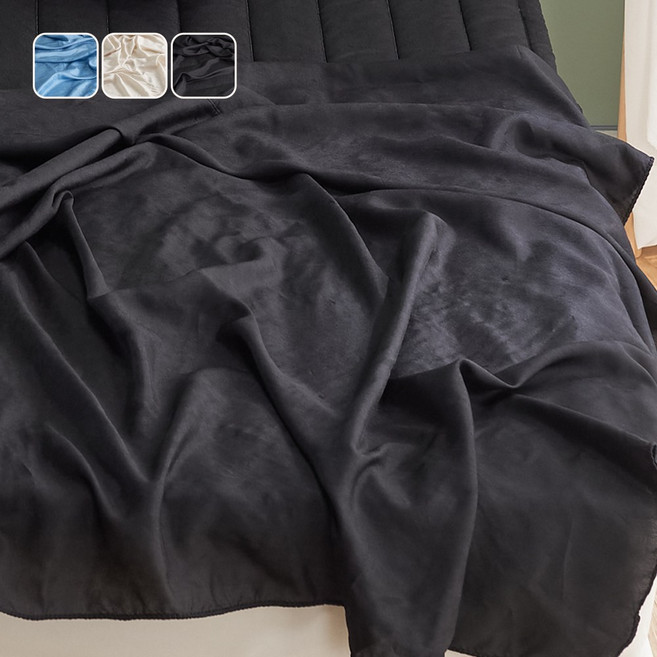 [국산] 리빙캐슬 여름 샤인 풍기인견 냉감 홑이불, 블랙, 이불