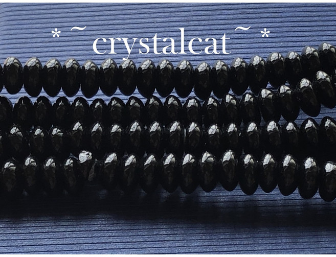 crystalcat 黑瑪瑙算盤珠手創材料 6.5x3.1mm 10顆/包, 1個