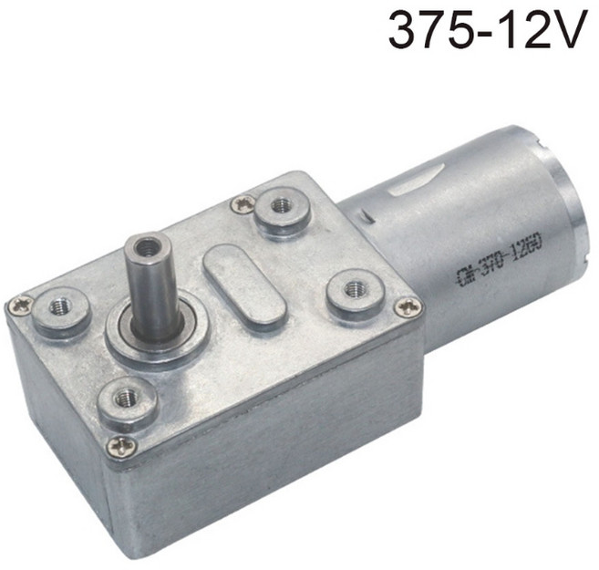 JGY370 가역 웜기어 모터 고 토크 감속기 6V/12V24V 샤프트가있는 소형 금속 모터 2RPM ~ 375RPM, 375, 12V