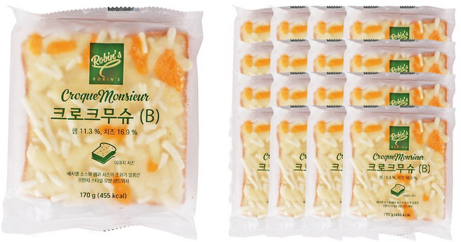 푸드올마켓_ 구스 크로크무슈 170g /냉동 한박스 (170g x 16ea), 16개