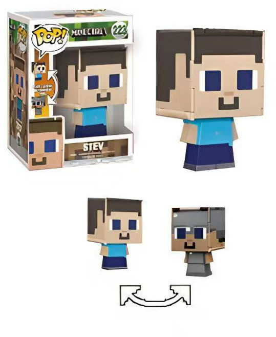 POP! MINECRAFT 二合一翻翻樂公仔套裝, 1個, 大號翻轉史蒂夫