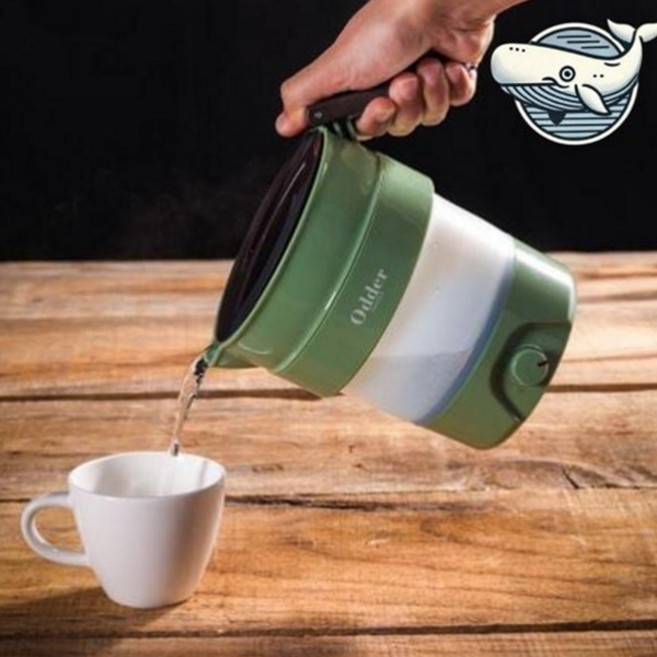 접이식 전기 포트 경량 무선포트 1인용 휴대용 전기 포트 캠핑용 물끓이기 온수기 차량용 끓이는 해외, 그린