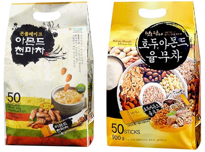 이레 콘플레이크 아몬드 천마차50T+아몬드 율무차50T, 18g, 1세트, 100개입