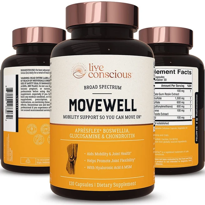Live Conscious 무브웰 글루코사민 MSM 120정, 1개 - 쿠팡