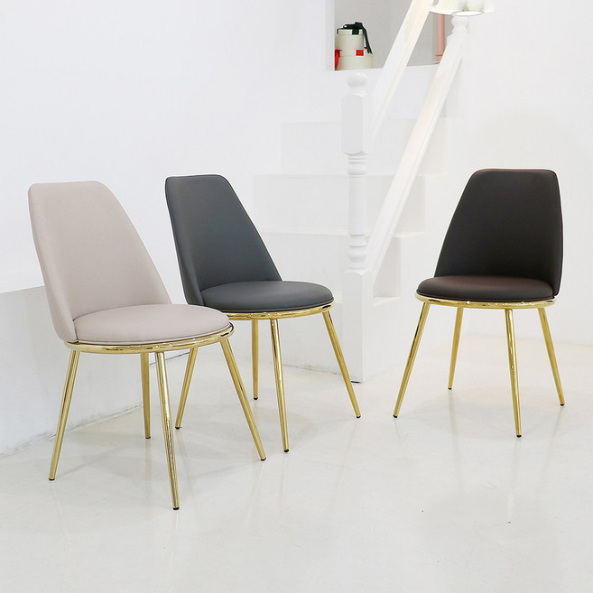 [1+1] 체어센스 비엔나 골드 체어 카페 식탁 의자 2개, 비엔나 그레이