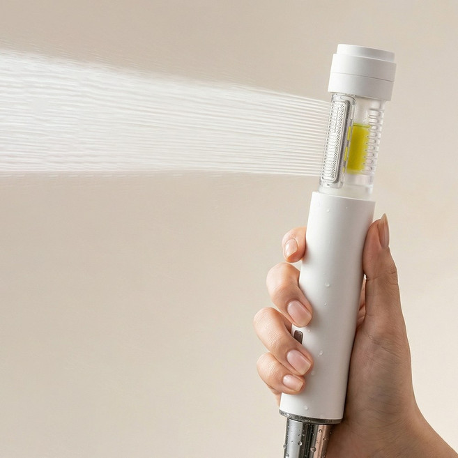 단비 포켓 비타 여행용 필터 샤워기세트 (필터 총 6개입), 화이트, 1세트