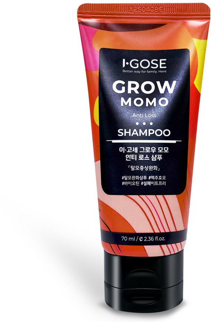이고세 맥주효모 콜라겐 설페이트 프리 탈모 증상완화 그로우 모모 여행용 샴푸 레몬 버베너, 1개, 70ml