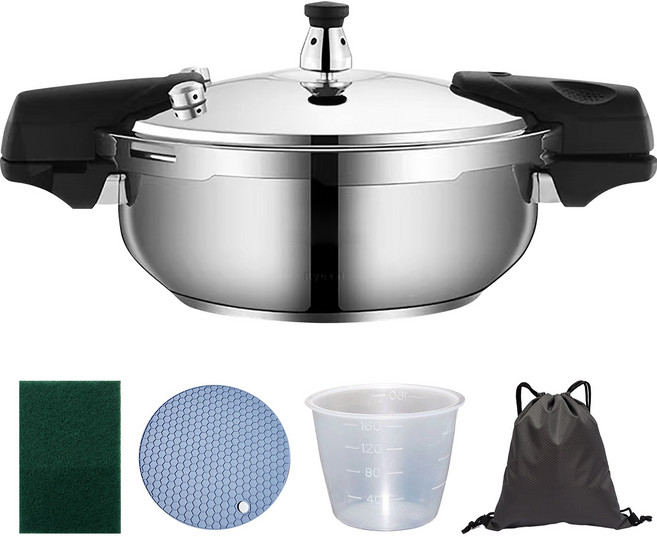 Ryusei 미니 압력밥솥 스텐 압력밥솥 소형압력밥솥 인덕션압력밥솥 5분누룽지밥 가마솥 1.8L-3.0L 대용량 4-8인용 가스용 캠핑 가정용 IH 압력밥솥 5045, 1.8L