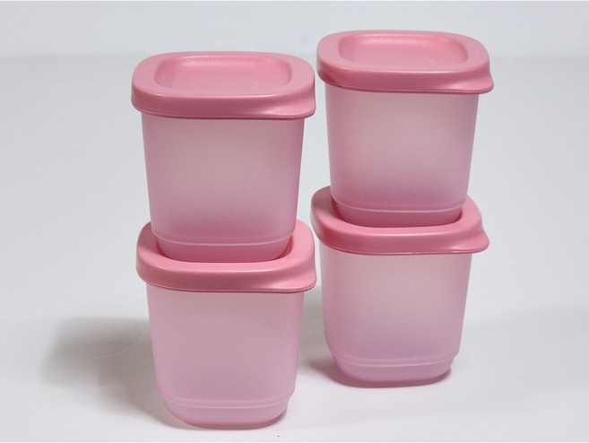 타파웨어 싱싱블록 미니 정사각 분홍 4P, 1세트