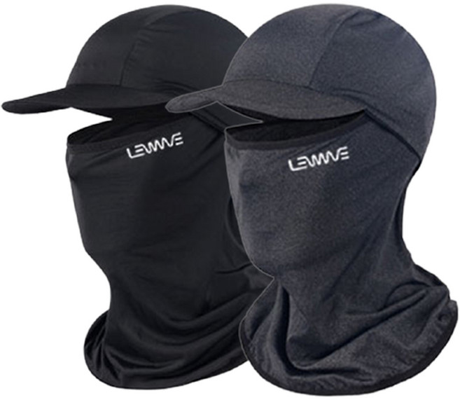 런웨이브 쿨링 캡 바라클라바 2종 세트, 블랙 + 다크그레이, 1세트