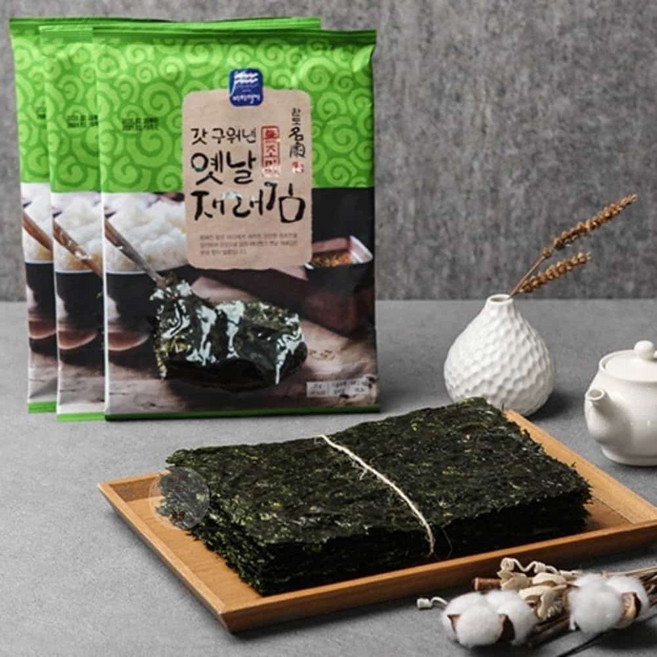 갓구워낸옛날재래김(무조미) 15gX10봉(박스없이)/맛있는김/식탁용김/반찬용김/요리용김/가정용김/조리용김, 15g