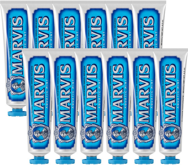 [마비스 코리아] 마비스 아쿠아민트향 치약, 85ml, 12개