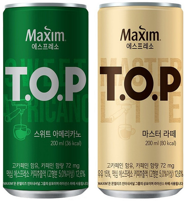 티오피 200ml 스위트아메리카노x36캔+마스터라떼x36캔, 72개