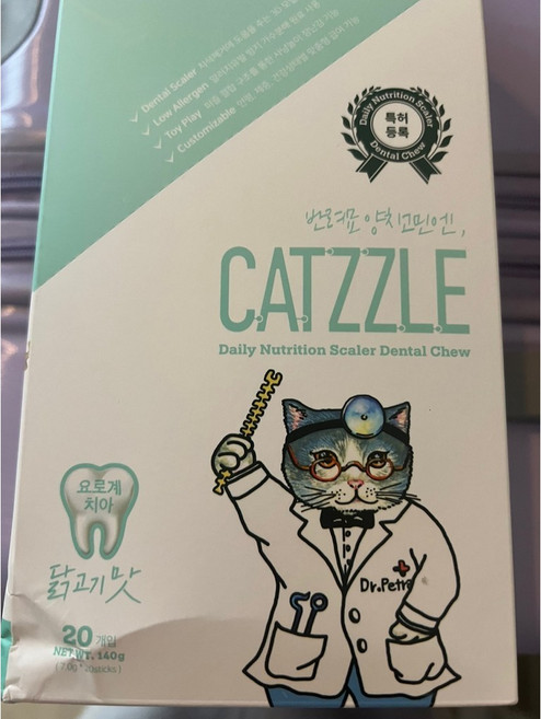 닥터페트라 캣즐 치석관리 고양이껌, 닭, 7g, 40개