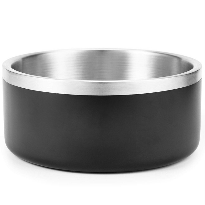 Jaoul 프리미엄 스테인리스 스틸 논슬립 반려동물용 식기 1200ml, 1개, 블랙