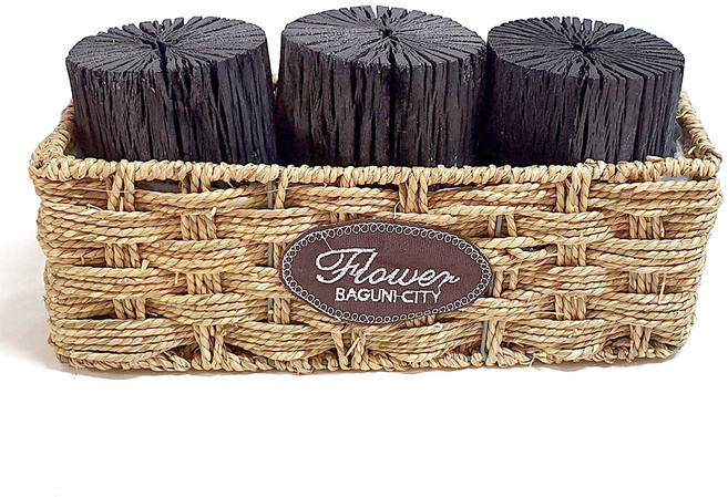 숯바구니 공기정화숯 자연탈취숯 인테리어효과 참숯, 3개, 700g