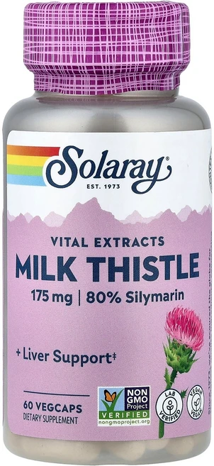 Solaray 필수 추출물 밀크시슬 베지 캡슐 60정 Solaray (솔라레이), Solaray, 필수 추출물, 밀크시슬, 베지 캡슐 6 - 쿠팡