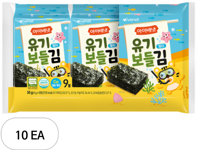 아이배냇 유기 보들김 멀티 9p, 김맛, 36g, 10개