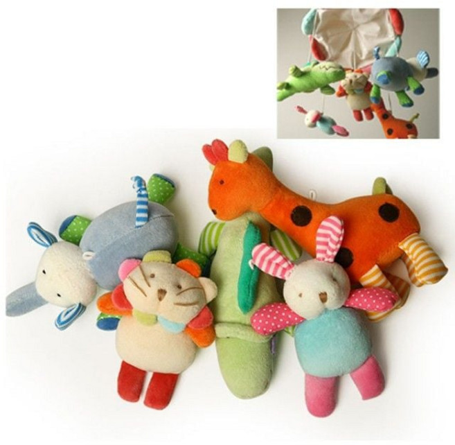 기린과 친구들 칼라모빌 오르골포함 멜로디 봉제인형 hee+41612VU