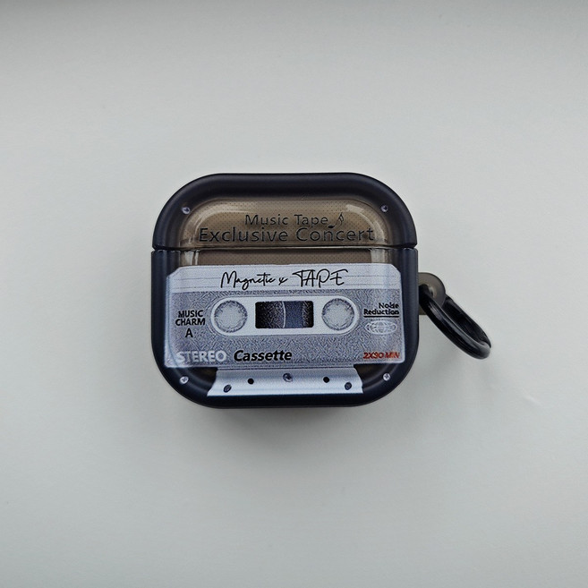 에어팟 케이스 TPU 소프트 방충 충격보호 고리 포함, 4# 투명 블랙, 1개, Airpods Pro2