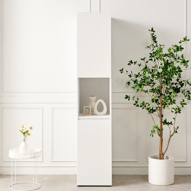 일송가구 깊이(570) 속깊은 바바 렌지대 주방 수납장 키큰수납장, LPM 속깊은 바바 오픈 600_화이트