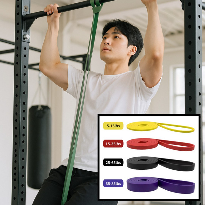 안리브 턱걸이밴드, 1세트, 옐로우,레드,블랙,퍼플