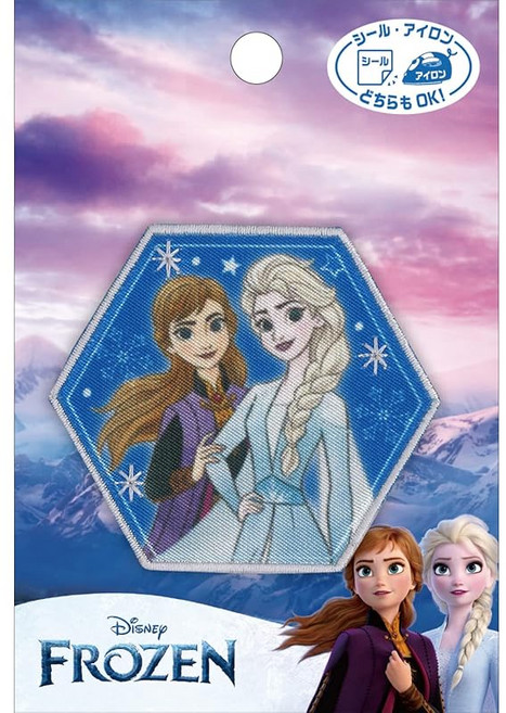 파이오니어(와펜) 파이오니어 디즈니 겨울왕국 아나 엘사 와펜 가로 60mm × 세로 52mm 스티커 다리미 양용 접착제 MY6501-MY520