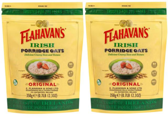 플라하반 아이리쉬 포리지 오트밀, 2개, 350g