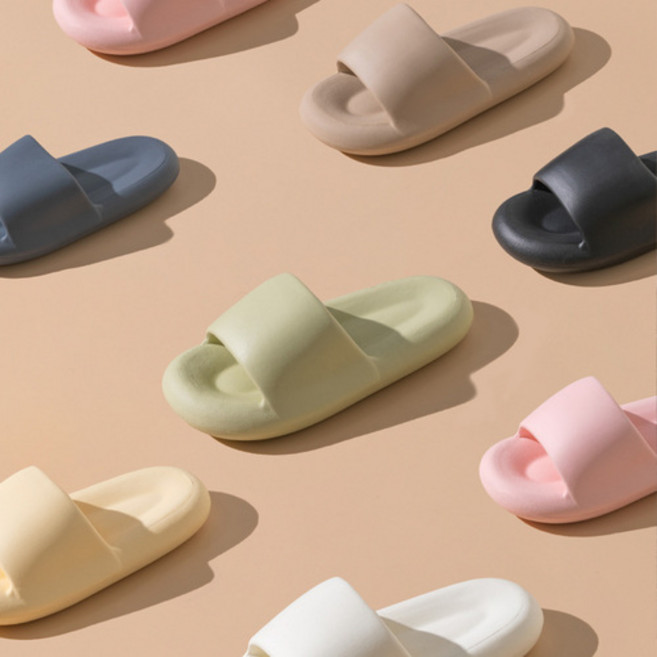 무타공마켓 2세대 마카롱 슬리퍼 더두꺼워진 4cm 푹신한 실내화, 레몬, 1개