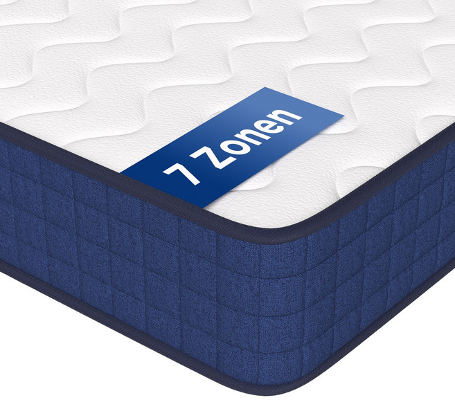 HOMAVO 매트리스 독립포켓스프링 7존 HR 고밀도 폼 H3 균형 경도 항알레르기 10층 프리미엄 소재 OEKO-TEX 인증, 부드러운, 25cm